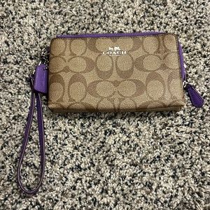 Coach double corner zip